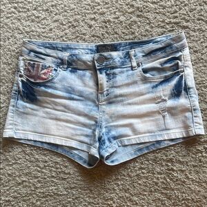 Blue Tie-Dye Women Shorts size Large